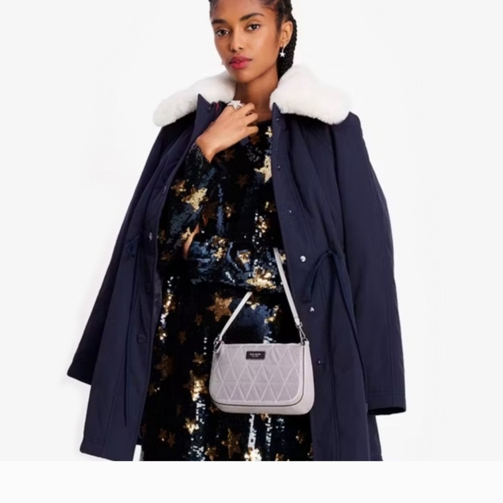 Kate Spade Nwot Sam Icon Quilted Satin Mini Pochette